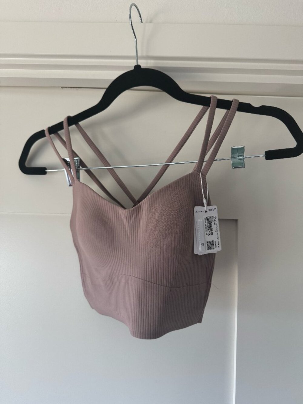 NWT lululemon athletica Like A Cloud Ribbed Longline Bra in Ashen Rose